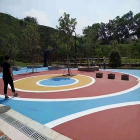 彩色透水混凝土路 透水混凝土道路 生態透水地坪 云南專業彩色透水混凝土