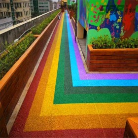 南京市 露骨彩色透水混凝土路 彩色地面透水混凝土 生態透水地坪 海綿彩色透水砼 專業原材料廠商