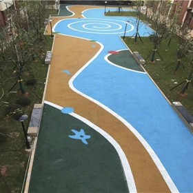 鄭州市 商業街彩色混凝土 無砂透水混凝土 生態透水地坪 彩色透水地面 施工方案