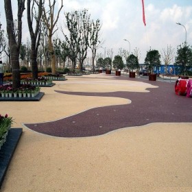 東營市 廣場彩色透水混凝土 花紋景觀彩色混凝土 生態透水地坪 材料廠家品質優先