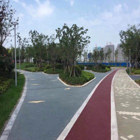 金川縣 樹池透水地面 彩色透水混凝土 透水路面膠粉 制造廠